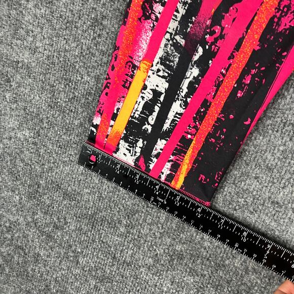 Reebok Capri Leggings Womens Size M Multicolor Abstract Print Stretch Activewear - Picture 2 of 10